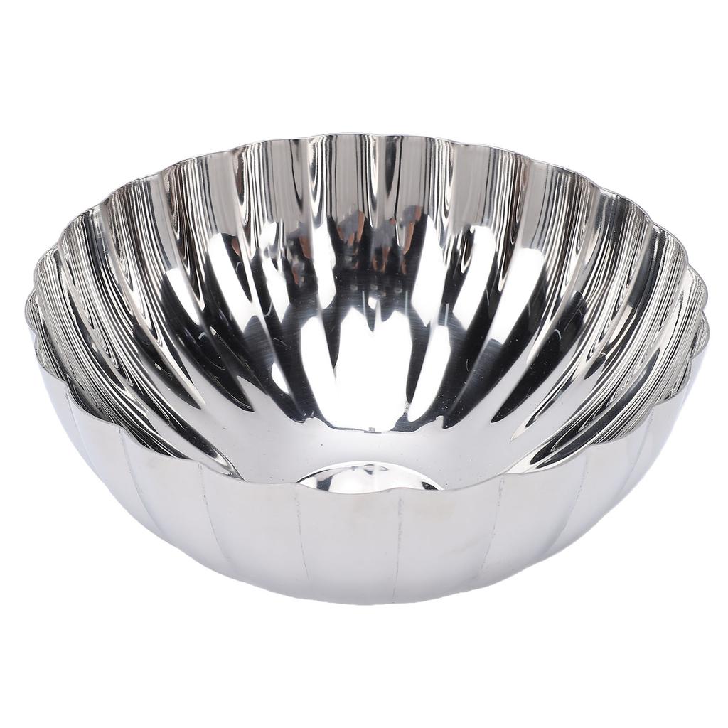 Stainless Steel Serving Bowl Silver Tableware Salad Fruit Bowl Multipurpose for Family Gatherings Casual Parties