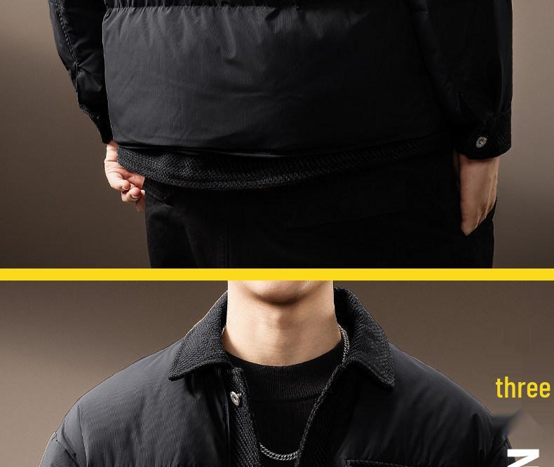 Men's High-End Lightweight American Fashion Winter Down Jacket - Trendy, Warm Lapel Design for Cold Protection