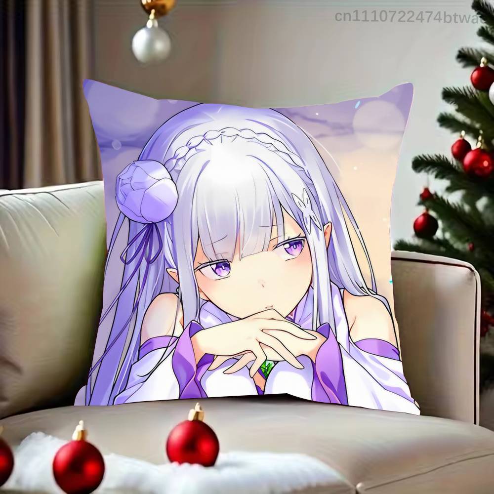 ReZero EEmilia Tan Pillowcases Cute Funny Pillow Case For Wedding Party Home Decor Comfy Pillow Cove