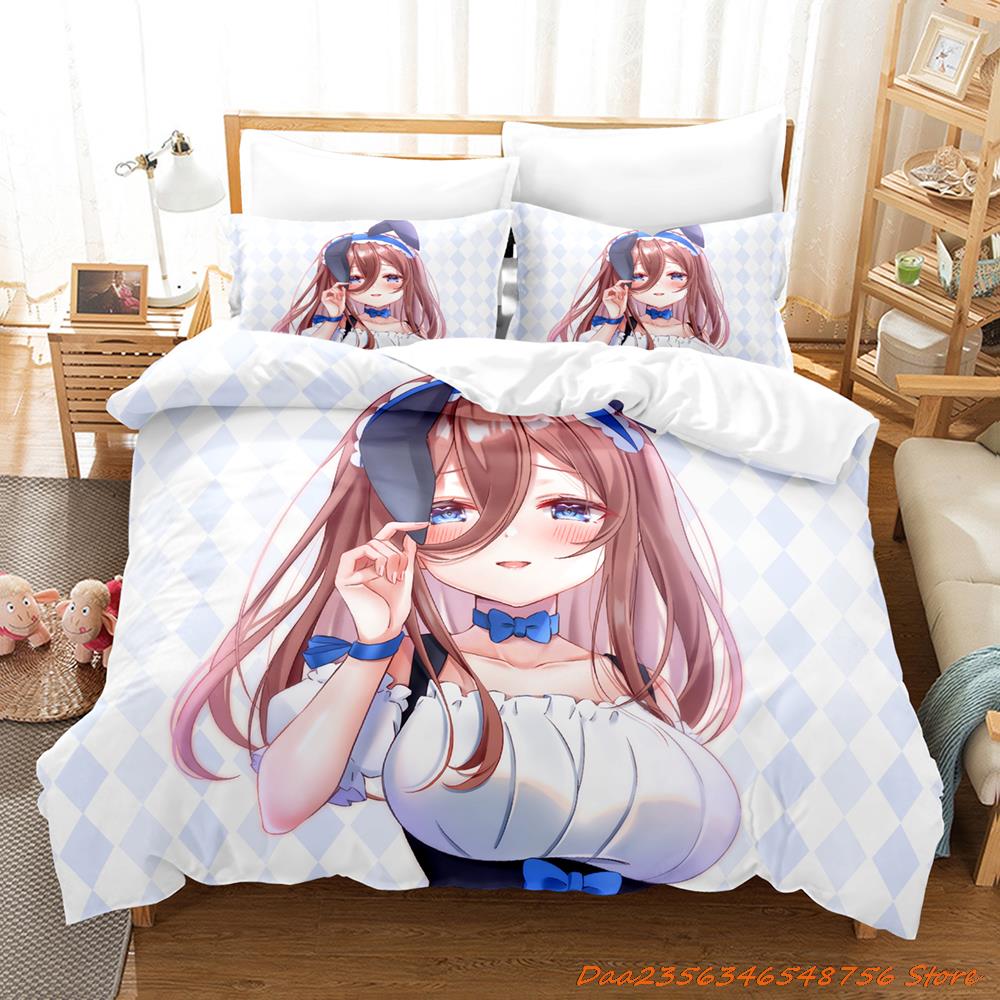 New The Quintessential Quintuplets Bedding Set Cartoon Anime three-piece set Adult Kid Bedroom Duvetcover Sets cama de casa