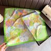 70cm Luxury Square Silk Scarf for Women Silk Feel Flower Print Design Headscarf Fashion Lady Headband Bandana and Bag Tie Ribbon