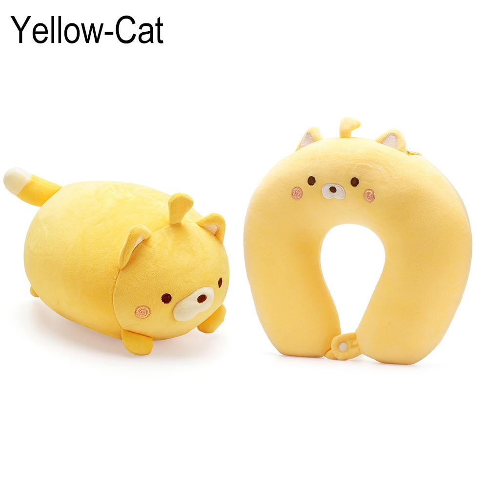 Changable Cervical Cartoon Protection Neck U Shaped Travel Pillow Penguin Whale Fluffy Pillows