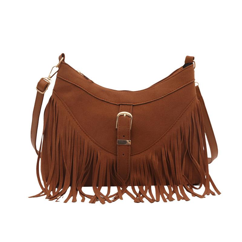Bag - Women's Elegant and Niche Underarm Bag, Trendy Commuter Bag, Fringed Single-shoulder Crossbody Bag