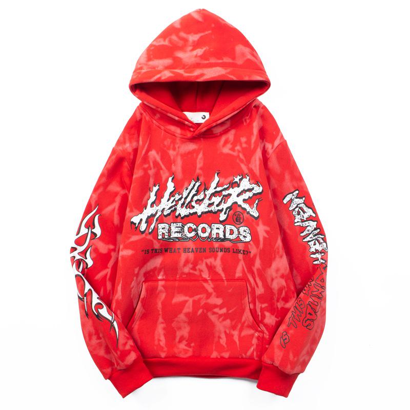 Retro mikina Hellstars s ručně malovaným graffiti - Trendy design s odlupující se barvou a barvením blátem