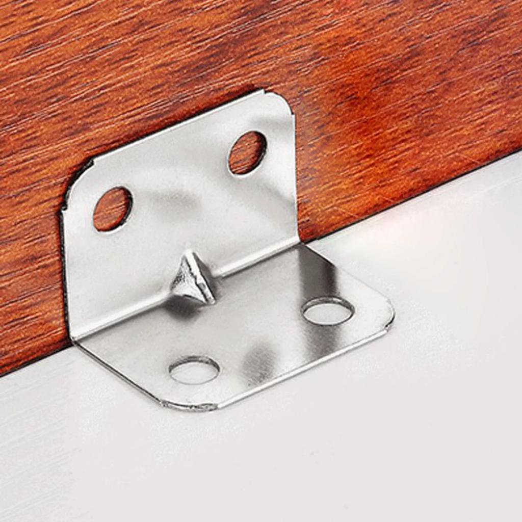 10pcs Angle Iron Board Table Chair Cabinet Wardrobe Fixed Connector 90-degree Angle Plate Bracket Shelf Brackets Accessories