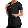 Nurse Uniform for Men Women Nursing Short Sleeve V-neck Blouse Scrubs Tops with Pocket Working Protective Clothes