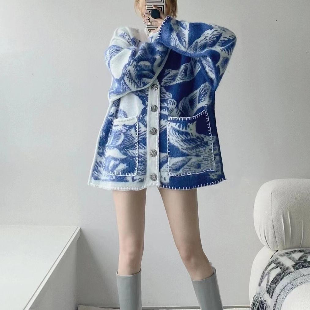 Vintage Knitted Oversized French Lazy Style Sweater Coat for Women
