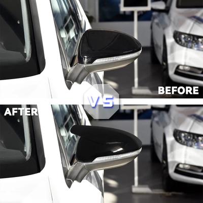 2 PiecesFor VW Golf GTI 7 Mk7 Mirror Covers Caps RearView Mirror Case Cover Carbon Look Bright Black Cover