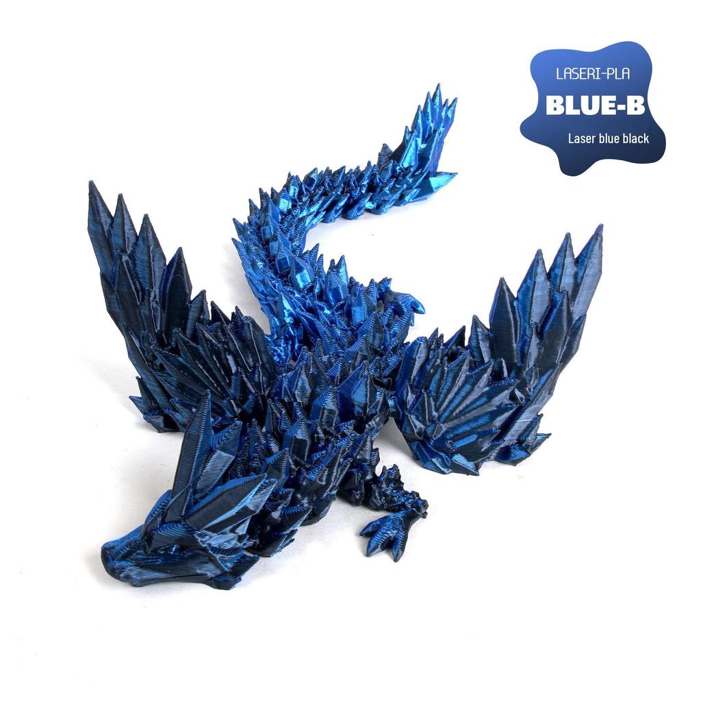 3D Printed Dinosaur Wyvern Figurine with Movable Wings & Joints - Dragon Egg Toy Action Figure