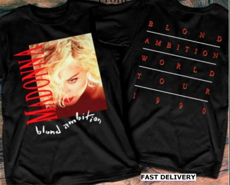Madonna Vintage 1990 Ambition Tour Blond T-Shirt World Xl Blonde Size Concert S