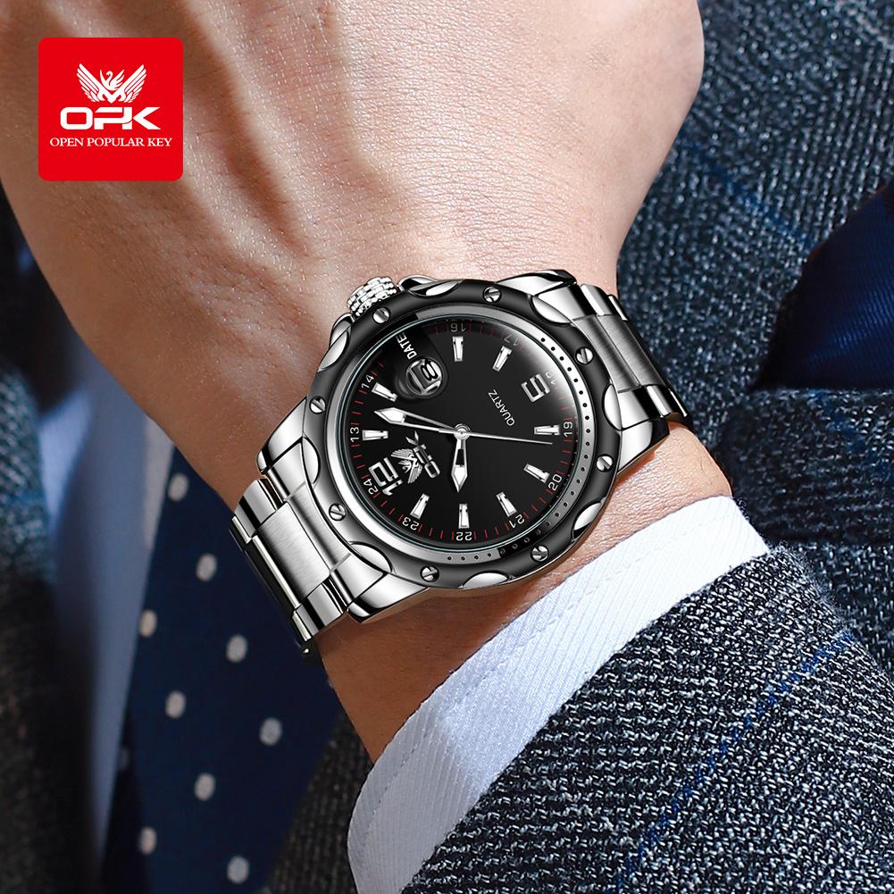 OPK 6026 Original Waterproof Watches For Men Digital Mirror Luxury Quartz Watch Luminous Wristwatch Male Date Reloj Hombre