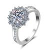 1ct Certified Moissanite Engagement Rings Sterling 925 Silver Vvs Diamond Ring For Women Flower Wedding Promise Rings