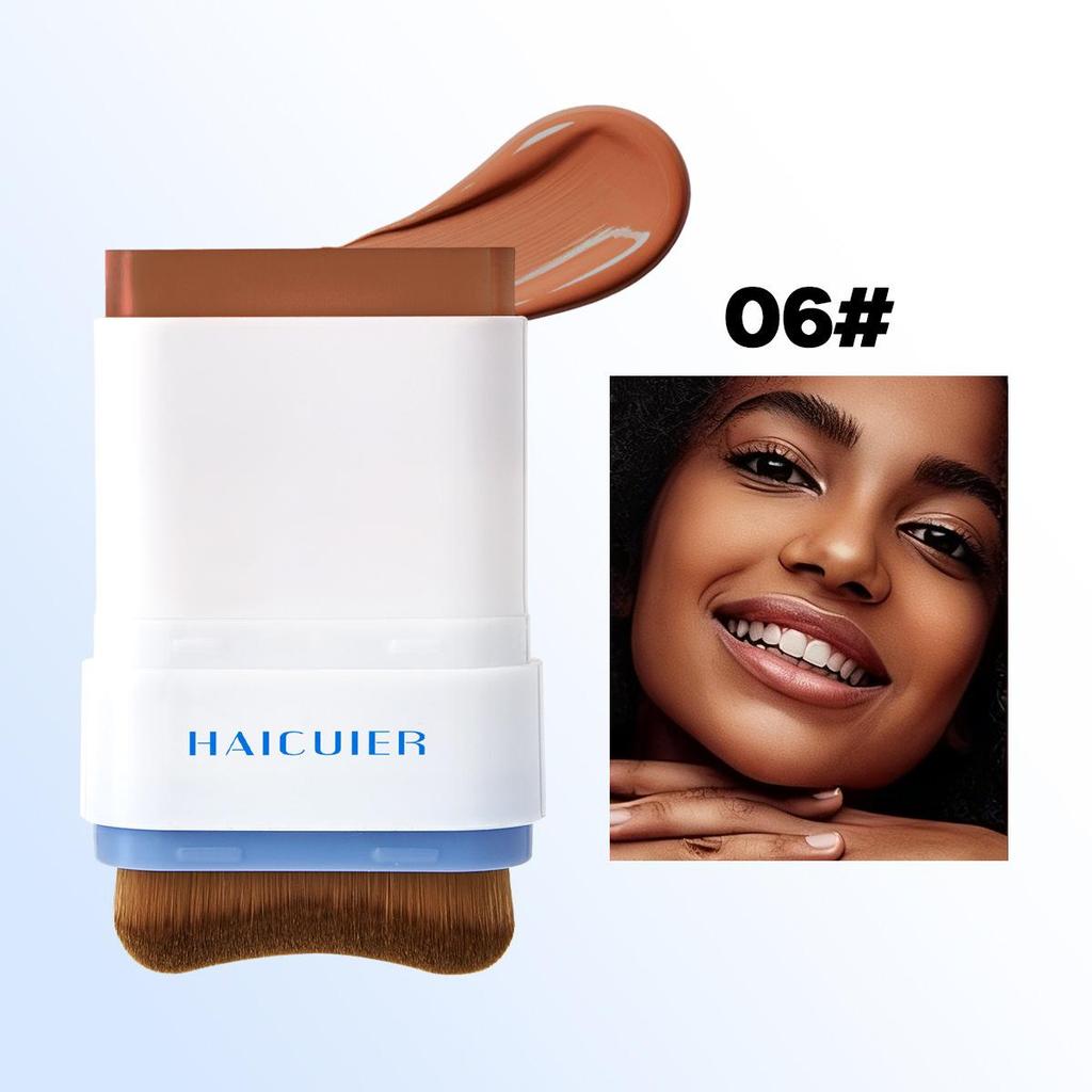 HaiCuiEr Matte Foundation Stick: Natural Concealing, Long-lasting, Skin-Brightening Double-Ended Stick