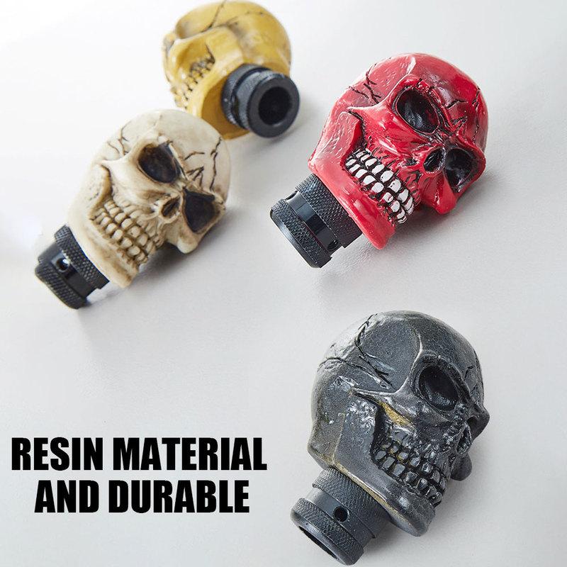 Universal Skull Shape Car Gear Shift Knob Head Auto Gearbox Shifter Lever Change Stick Handle Cover Gearshift Halloween Gift