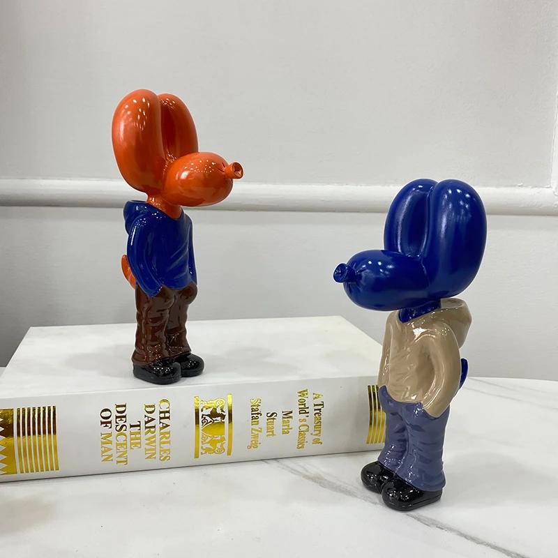 Resin Pocket Balloon Dog Doll Street Trend Art Decoration Statue Home Office Desktop Indoor Wine Cabinet TV Cabinet Decoration