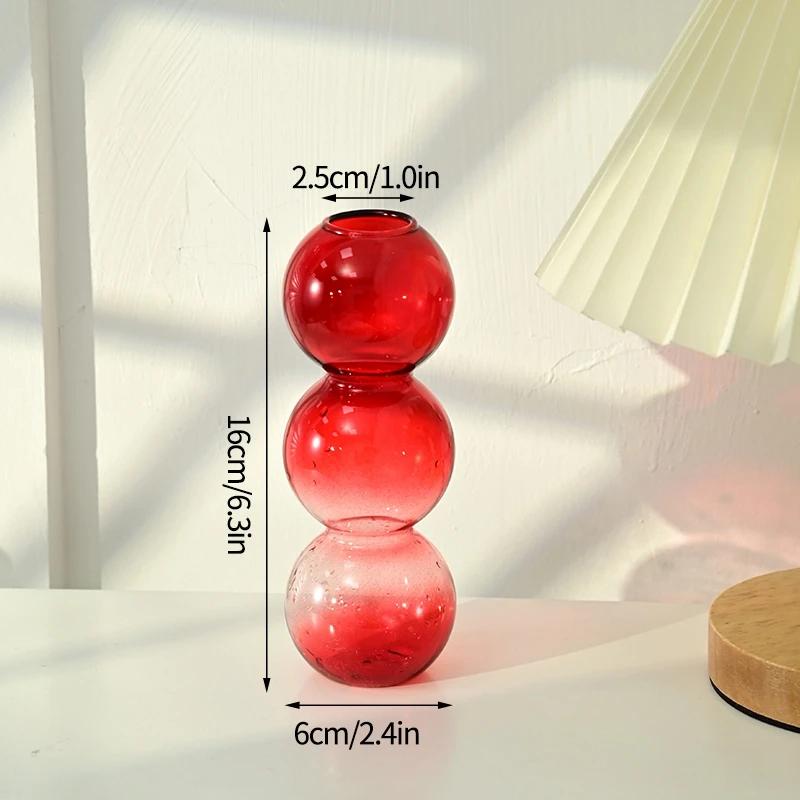 Bubble Glass Flower Vase Ins Crystal Ball Bottle Colorful Art Flower Ware Hydroponics Desktop Ornaments Creative Home Decor