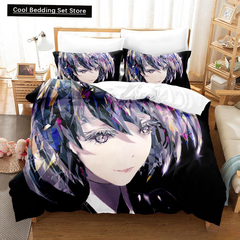 3D Print Anime Houseki no Kuni 2/3pcs Bedding Set Single Twin Full Queen King Size Bed Set Adult Kid Bedroom Duvet cover Sets