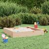 Vidaxl Sandpit With Seats, Square, Solid Pine Wood