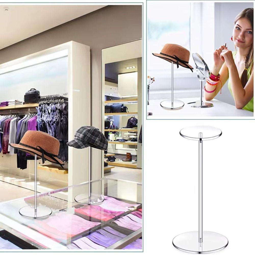 New 30/35/40cm Cap Display Stand Acrylic Transparent Wig Display Rack Hat Riser Bracket for Watch Display Hat Jewelry Shop