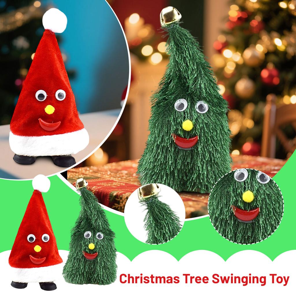 Dancing Christmas Tree Santa Hat Plush Toy Music Interactive Holiday Character For Boy Girl For Home And School Decorations