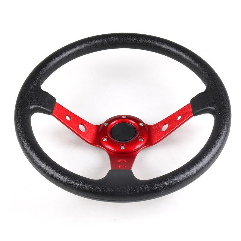 14inch 350mm PU Leather Car Racing Steering Wheel Aluminum Alloy Deep Dish Sport Drifting Universal Wheel