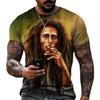 Men's 3D Rock Hip Hop Rap T-shirt Fashion Trend Street Casual Round Neck Short Sleeve Top