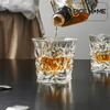 PIGE HOME Crystal Glass Whiskey Cup Stereoscopic Relief Design Brandy Wine Glasses 240/285ML Wine Glass Beer Cup Drinkware