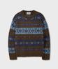 AMFEAST Grandma Fair Isle Sweater Brown