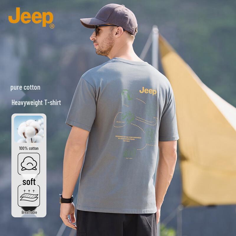 JEEP Men s Summer Cotton Crew Neck T-Shirt 3XL