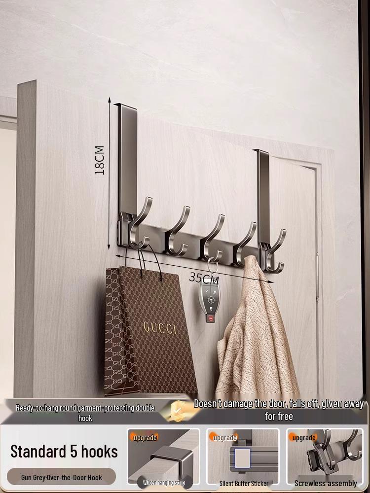 

Бесшовная настенная вешалка для пальто и одежды с крючками за дверью для кухни и ванной