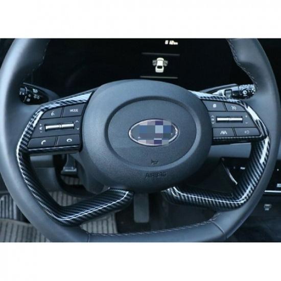 ABS Carbon Fiber Steering Wheel Decoration Cover Trim For Hyundai Elantra