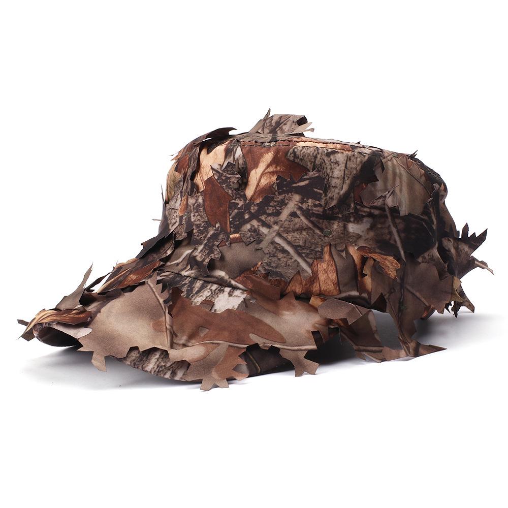 Boonie Camouflage Men'S Hats 3D Leaves Camo Tactical Cap Ghillie Caps Hunter Sniper Hats Fishing Sun Protection UV Blocking Hunting Accessories