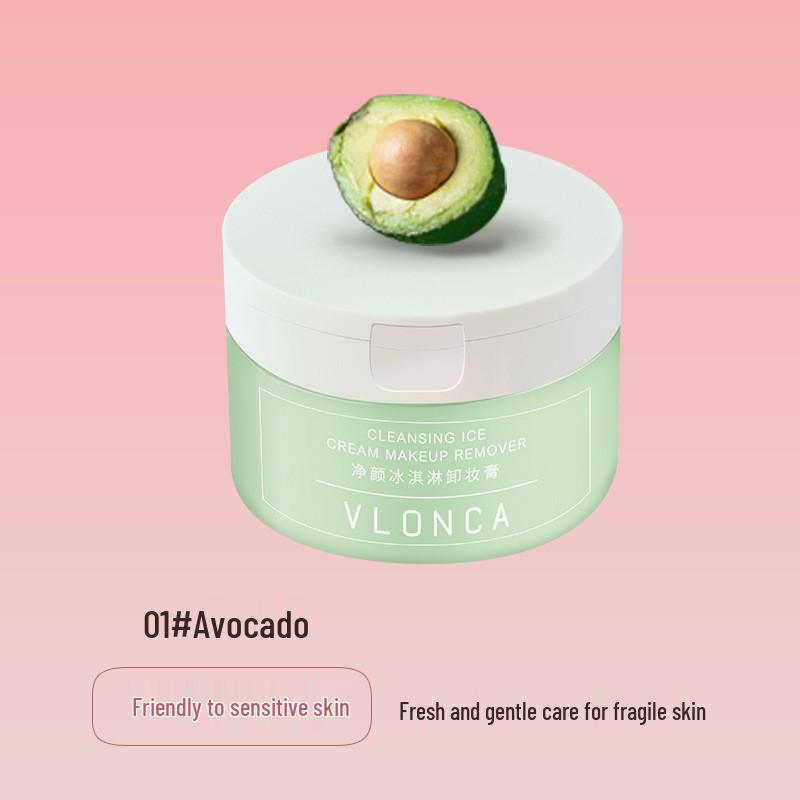 VLONCA Ice Cream Cleansing Balm for Eyes, Lips & Face - Gentle Makeup Remover for Sensitive Skin.