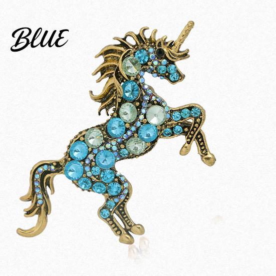 Exquisite Unicorn Accessory Retro Brooch Rhinestones Inlaid Lapel Pin Artistic