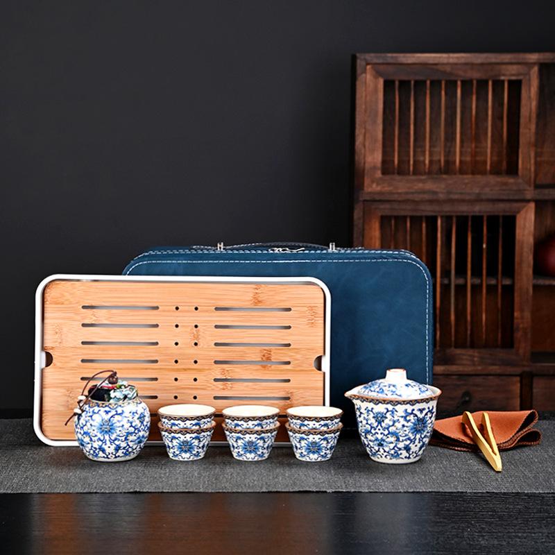 Travel Tea Set, Convenient Ceramic Express Cup, a Pot of 3 Cups, Company Business Activities Souvenir