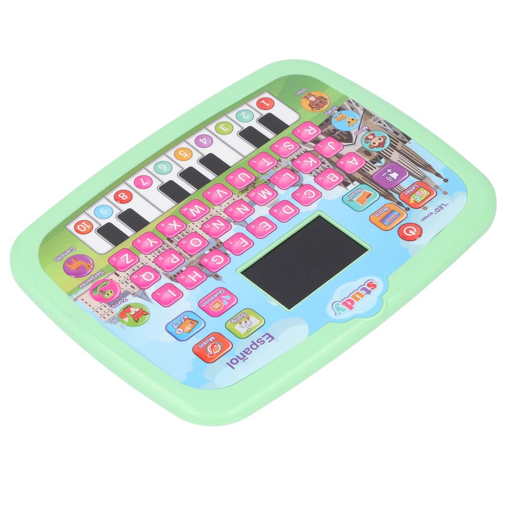 LED Spanisches Lerntablet für Kleinkinder Frühe Bildung Alphabet Wörter Zahlen Mathematiklernen