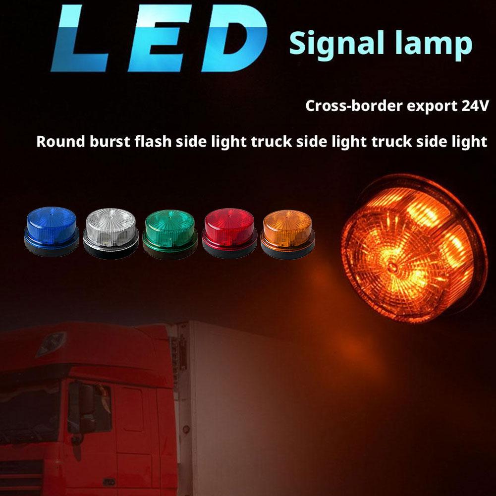 1PC NEW Truck Flashing Lights 12V 24V LED Trailer Side Marker Lights Tractor Strobe Light White Amber Red Blue Green Van Bus RV
