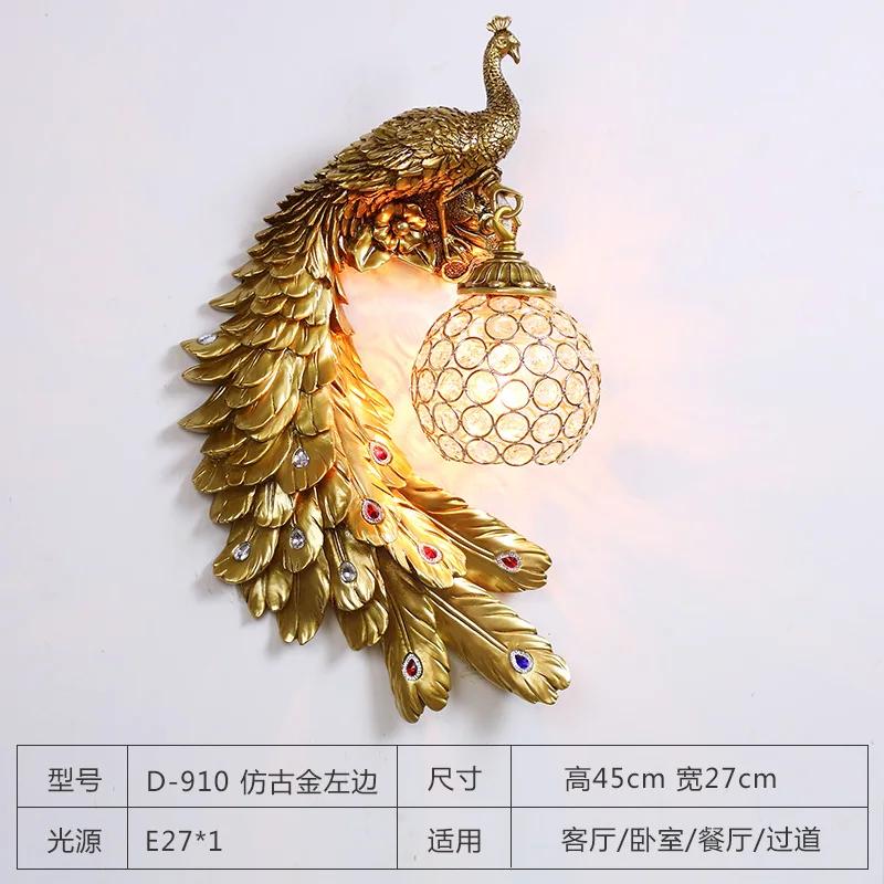 Phoenix Peacock Bird Lamp Art Wall Lights for Home Decor Living Room Bedroom Wall Sconces Modern LED Lighting Fixtures Luminaire