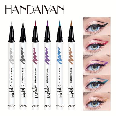6 Colors Shimmering Pearl Eyeliner Pencil Undercover Pencil Very Fine Eyeliner Liquid Pen Waterproof Long-lasting Eyeshadow Pencil