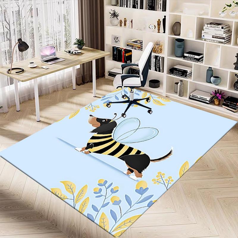 1PC Dog Bee Extra Large Non Slip Floor Carpet, Office, Family, Bedroom, Studio Large Area Rug Indoor Rugs