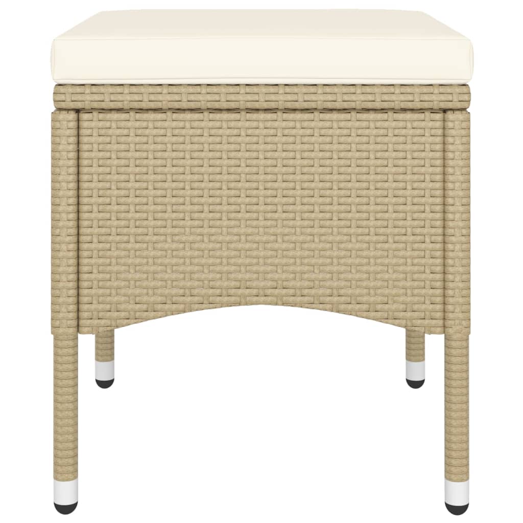 Vidaxl 5-Cz. Bistro Set For The Garden, PE Rattan And Tempered Glass, Beige
