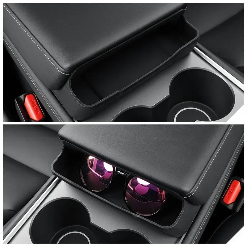 For Tesla Model Y Interior Accessorie Central Control Armrest Box Glasses Pocket Card Key Cell Phone Storage Casket Auto Parts