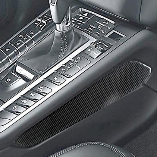 2Pcs Carbon Fiber Gear Shift Side Panel Cover Trim For Porsche Macan 2014-
