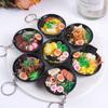 Japanese Ramen Keychain: Large Seafood Noodle Bowl Pendant and Claw Machine Toy
