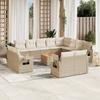 Vidaxl 13-Cz. Garden Furniture Set With Cushions, Beige, Poly Rattan