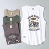 Export Export Tail Goods Cotton Motorcycle Print Sleeveless Tank-Top Men's Summer Retro Trendy Sports Basketball T-shirt