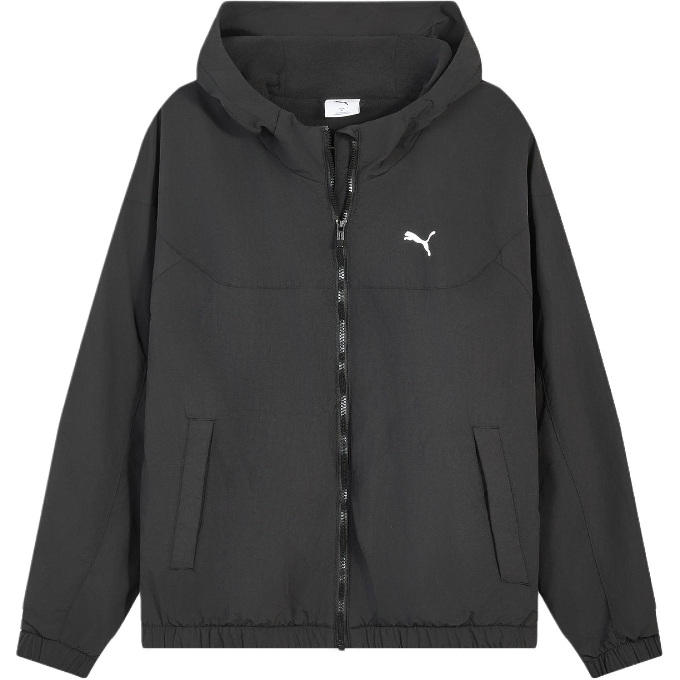 Puma Relaxed Woven Water-Resistant Fleece-Lined Thick Hooded Zip-Up Long Sleeve Jacket Men jackets 693554-01 M