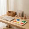 Wooden Geometric Shape Puzzle Board Montessori Educational Toy with Circle Square Rectangle Triangle Oval Pieces for Early Learning