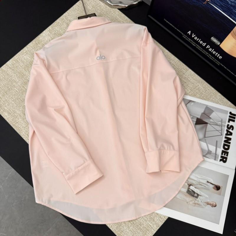 Womens Retro Collar Long Sleeve UV Protection Lightweight Polo Shirt Casual Korean Style Solid Color Top