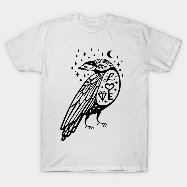 Men Black Print T-shirt Magic Crow No-Cut Transfer Paper Print Cotton Tshirt XL белый